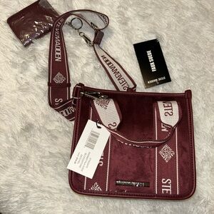Steve Madden Maroon Faux suede Crossbody Bag